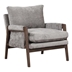 Radcliffe Accent Chair - Mid-Century Modern Velvet - Gray - Espresso Finish Frame