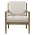 Clamere Accent Armchair - Ivory Fabric - Reclaimed Grey Finish Frame