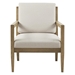 Clamere Accent Armchair - Ivory Fabric - Reclaimed Grey Finish Frame - CAB4693