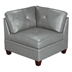 Bramston Contemporary Genuine Leather 1-Piece Corner Wedge - Grey Color - Tufted Seat