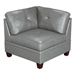 Bramston Contemporary Genuine Leather 1-Piece Corner Wedge - Grey Color - Tufted Seat - CAB4694