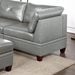 Bramston Contemporary Genuine Leather 1-Piece Corner Wedge - Grey Color - Tufted Seat - CAB4694