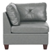 Bramston Contemporary Genuine Leather 1-Piece Corner Wedge - Grey Color - Tufted Seat - CAB4694