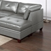 Bramston Contemporary Genuine Leather 1-Piece Corner Wedge - Grey Color - Tufted Seat - CAB4694