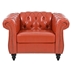 Eldridge 1 Seater Sofa For Living Room - Orange Polyurethane Fabric - Birch Legs