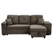 Velora 95" Reversible Sleeper Sectional Sofa Bed with Side Shelf and 2 Stools - Knox Charcoal Velvet - CAB4720