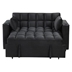 Maravella 55" 4-1 Multi-functional Sofa Bed - Black Velvet