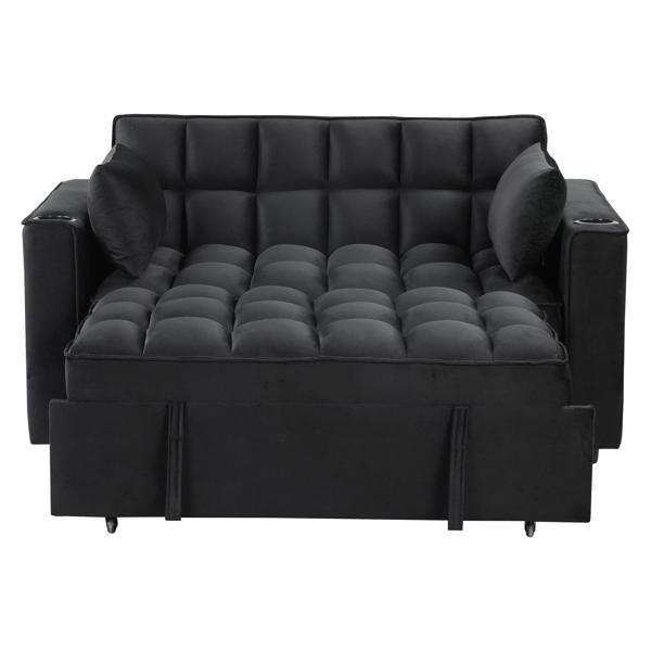 Maravella 55" 4-1 Multi-functional Sofa Bed - Black Velvet 