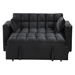 Maravella 55" 4-1 Multi-functional Sofa Bed - Black Velvet - CAB4724