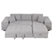 Corius 104" Sectional Sofa Bed with Storage Chaise and 2 Stools - Gray Linen Fabric - CAB4738