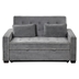 Orindra 66" Linen Upholstered Sleeper Bed - Charcoal Gray