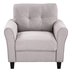 Trinova 35" Modern Living Room Armchair - Light Grey Linen Upholstered