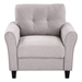 Trinova 35" Modern Living Room Armchair - Light Grey Linen Upholstered - CAB4759