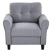 Solmare 35" Modern Living Room Armchair - Light Grey - Blue Linen Upholstered - Light Grey - Blue - CAB4760