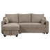 Aspira 90" Pull Out Sleeper Sofa - L-Shaped Couch - Convertible Sofa Bed with Storage Chaise - Light Brown