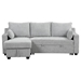 Aspira 90" Pull Out Sleeper Sofa - L-Shaped Couch Convertible Sofa Bed with Storage Chaise - Storage Racks and USB Ports - Light Grey - CAB4762