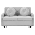 Ravelle 54" Loveseat Sofa Bed - Light Grey Matte Velvet Fabric - Plastic Legs