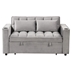 Maravella 55" Loveseat Sofa Bed - Gray Velvet with Cup Holder and USB Port