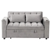 Maravella 55" Loveseat Sofa Bed - Gray Velvet with Cup Holder and USB Port - CAB4779