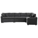 Cannelle 124" Sectional Sofa Bed - Gray Chenille Fabric - CAB4821