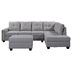 Nimoria 108" Sectional Sofa with Storage Ottoman - Light Grey Linen Fabric