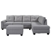 Nimoria 108" Sectional Sofa with Storage Ottoman - Light Grey Linen Fabric - CAB4840