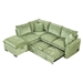 Myrithia 82" Convertible Sofa Bed - L-shaped Sectional with Storage Ottoman - 2 Pillows - 2 Power Sockets and USB Ports - Green Chenille - CAB4845