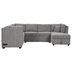 Lorencia 108" U-Shaped Sectional Sofa Pull Out Sofa Bed - Light Gray with USB Ports and Power Sockets