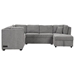 Lorencia 108" U-Shaped Sectional Sofa Pull Out Sofa Bed - Light Gray with USB Ports and Power Sockets - CAB4855