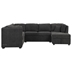 Lorencia 108" U-Shaped Sectional Sofa Bed - USB Ports - Power Sockets - Back Pillows - Storage Chaise - Black