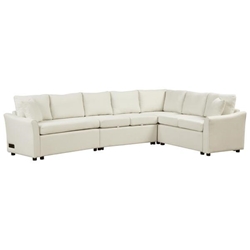 Cannelle 124" Sectional Sofa Bed - Beige Chenille Fabric 