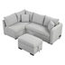 Avalin 82" Gray L-Shape Pull-Out Sleeper Sofa with USB - Power Outlets and Storage Ottoman