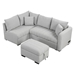 Avalin 82" Gray L-Shape Pull-Out Sleeper Sofa with USB - Power Outlets and Storage Ottoman - CAB4879