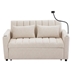 Noventa 55" Convertible Sofa Bed Loveseat with Three USB Ports - Beige