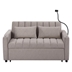 Noventa 55" Convertible Sofa Bed Loveseat with Three USB Ports - Light Grey