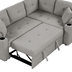 Pavonis 87" L-Shape Sofa Bed Pull-out Sleeper Sofa with Wheels - Grey Boucle Fabric