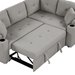 Pavonis 87" L-Shape Sofa Bed Pull-out Sleeper Sofa with Wheels - Grey Boucle Fabric - CAB4887