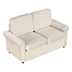 Delphine 57" Loveseat Sofa Bed - Premium Twin Size Mattress Pad - Beige Cannes Velvet Fabric