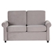 Delphine 57" Loveseat Sofa Bed - Premium Twin Size Mattress Pad - Light Gray Cannes Velvet Fabric - CAB4904