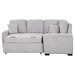 Cyverna 87" Sectional Sleeper Sofa - Grey Chenille Fabric - USB Charging Port and Plug Outlet - CAB4909