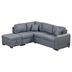 Valianta 87" Sleeper Sectional Sofa - Dark Gray Velvet - Multi-Density Fiberboard Frame