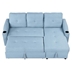 Orphano 80" Pull Out Sofa Bed - Modern Padded Upholstered Sofa Bed - Blue Linen Fabric