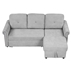 Envoria 83" Modern Convertible Sleeper Sofa Bed with Storage Chaise - Gray