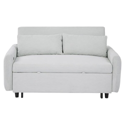 Fialora 57" Loveseat Sofa Bed - Light Blue Corduroy Fabric - Plastic Legs 