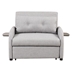 Haroden 41" Pull Out Sofa Sleeper 1 with 2 Wing Table and USB Charge - Gray Linen Fabric