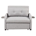 Haroden 41" Pull Out Sofa Sleeper 1 with 2 Wing Table and USB Charge - Gray Linen Fabric - CAB4984