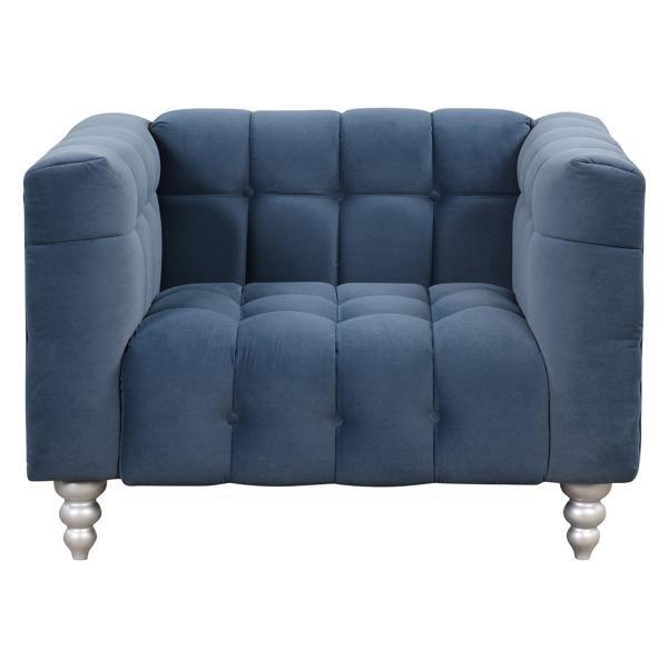 Nyranda 42" Modern Sofa - Dutch Fluff Upholstered - Blue 