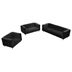 Nyranda Modern Loveseat Set - Black Polyester - 3-Piece