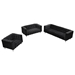 Nyranda Modern Loveseat Set - Black Polyester - 3-Piece - CAB5026