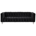 Nyranda 89" Modern Sofa - Dutch Fluff Upholstered - Solid Wood Legs - Black